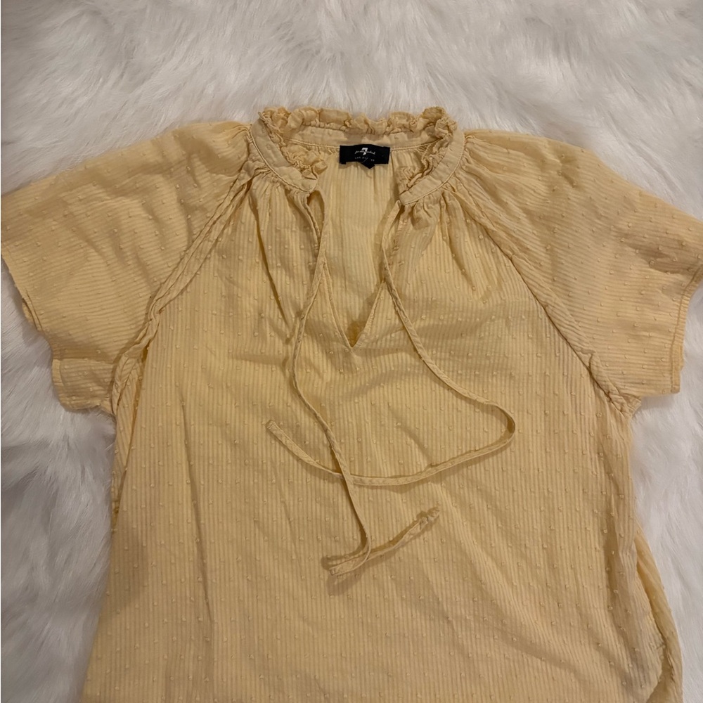 7 For All Man Kind Yellow Ruffled Women's Top